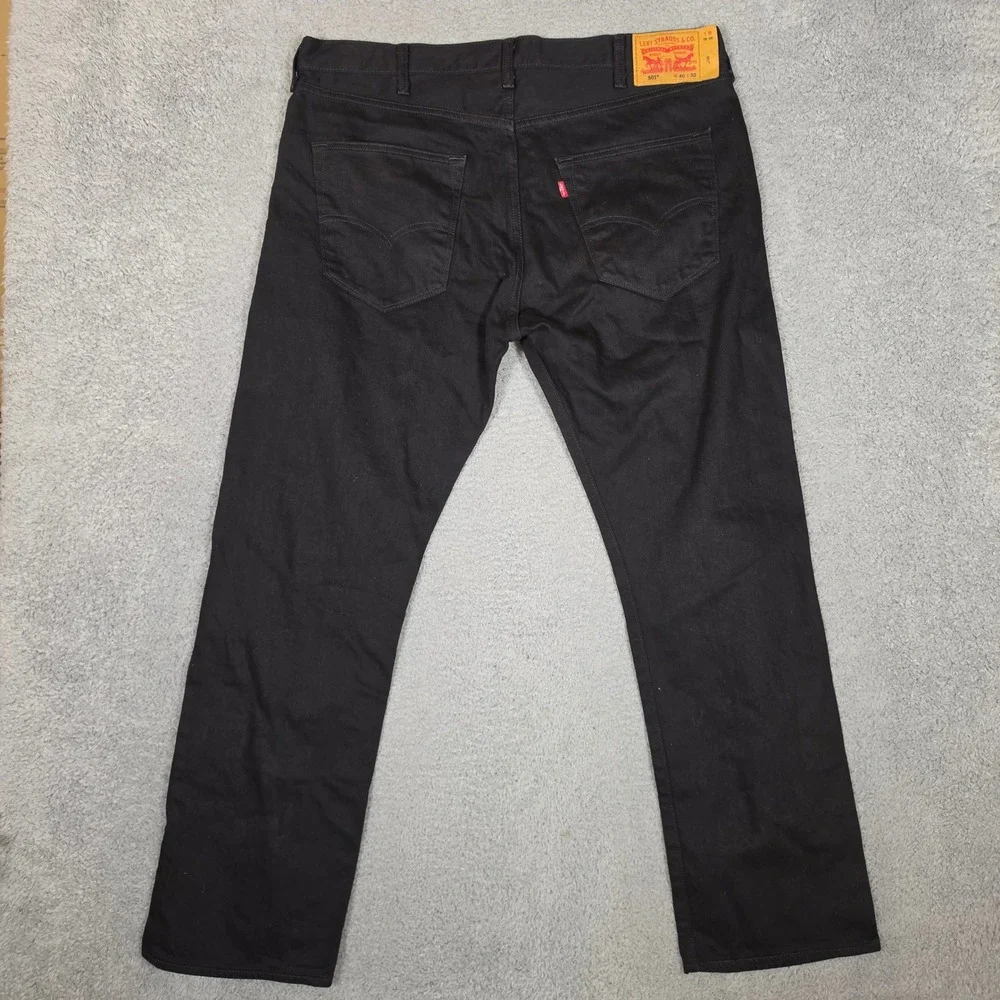 Levi's 501 Jeans Mens 40x32 Original Fit Button Fly Black Straight Cotton
